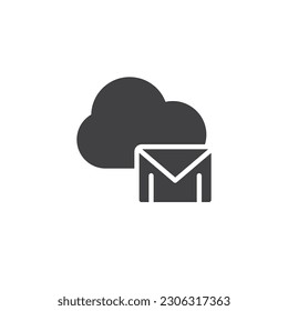 Cloud message vector icon. filled flat sign for mobile concept and web design. Email cloud storage glyph icon. Symbol, logo illustration. Vector graphics