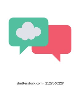 cloud message Vector icon which is suitable for commercial work and easily modify or edit it

