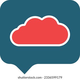 Glifo De Mensajería En La Nube Icono De Dos Colores Para Uso Personal Y Comercial.

