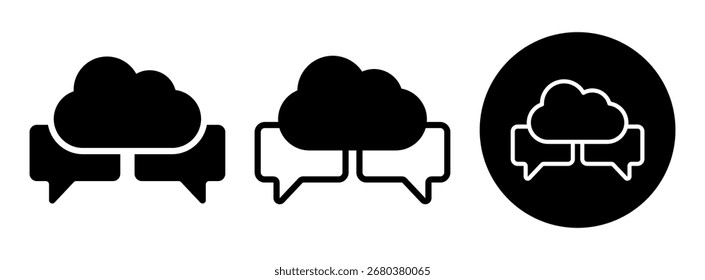Glifo de Colección de íconos de mensajería en la nube y Ilustración vectorial mixta
