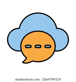 Cloud Messaging Icon Design For Personal And Commercial Use.