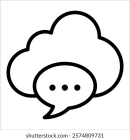 Cloud Messaging Icon Element For Design