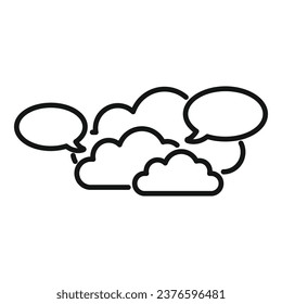 Cloud messaging icon outline vector. Social media. Internet network