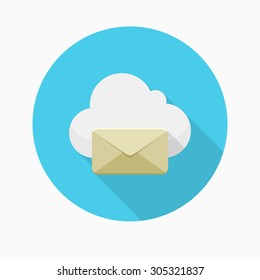 Cloud messaging icon, vector illustration. Flat design style with long shadow,eps10