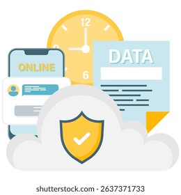 cloud messaging security, digital message illustration