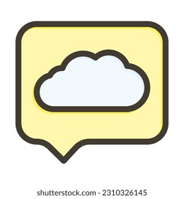 Cloud Messaging Thick Line Filled Colors For Personal And Commercial Use.
