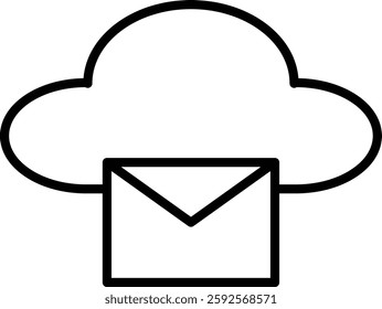 Cloud Messaging Vector Line Icon Design