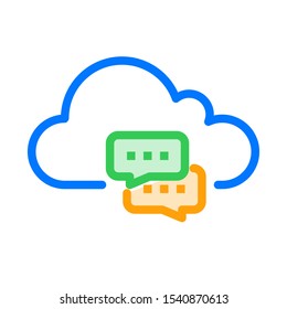 Cloud messenger. Cloud Computing Icon. Simple outline icon style. Perfect symmetrical. 