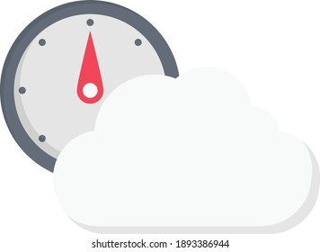cloud meter vector flat colour icon