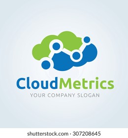 Cloud metrics, Marketing Vector Logo Template