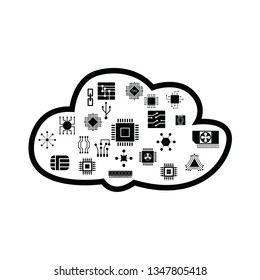 cloud  microchip concept