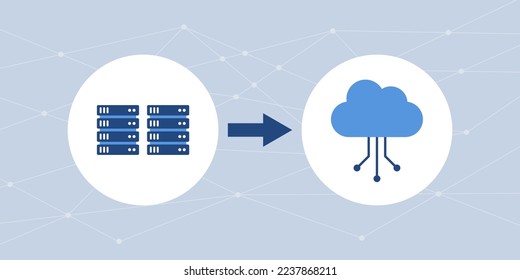 Cloud migration and data transfer, cloud migration strategy concept