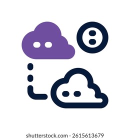 cloud migration dual tone icon. Sleek and modern vector icon for websites, mobile apps, marketing materials, and corporate design. Fully scalable and ready to use.