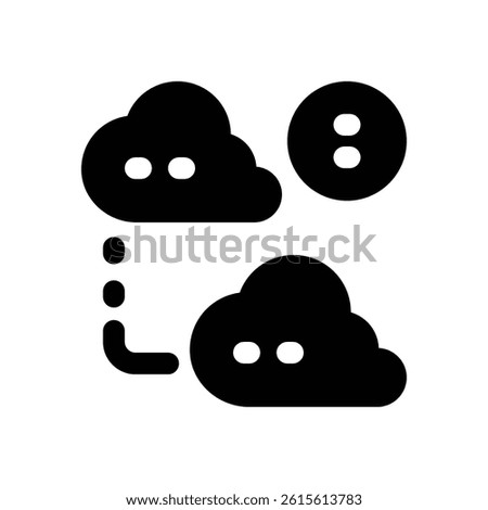 cloud migration glyph icon. Strong and solid vector icon for websites, mobile interfaces, presentations, and visual branding. High quality and easy to edit.