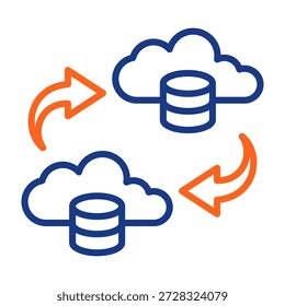 Cloud Migration Icon Color Vector Illustration