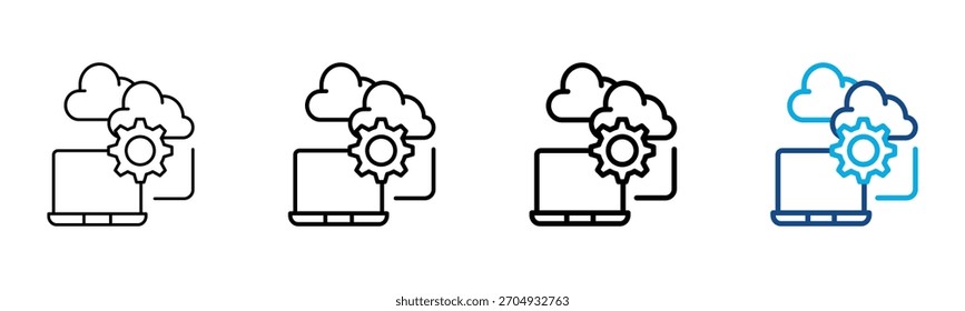 Cloud Migration Icon Different Style Outline Collection Set Vector Illustration
