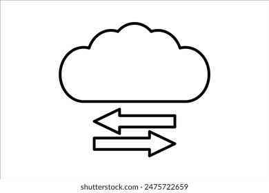 Cloud-Migrationssymbol. Symbol für Cloud-Computing. geeignet für Website, App, Benutzeroberflächen, druckbare usw. Zeilensymbolstil. Einfaches Vektorgrafik-Design bearbeitbar