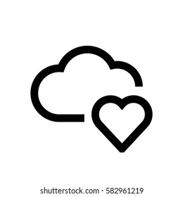 Cloud mini line, icon, background and graphic. The icon is black and white, linear  flat, vector, pixel perfect, minimal, suitable for web and print. 