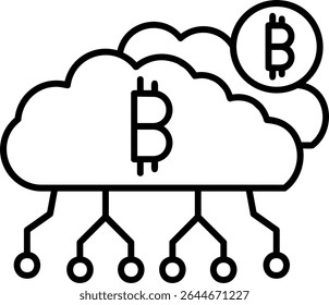 Cloud Mining Filled Style Icon Design