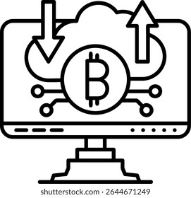 Cloud Mining Filled Style Icon Design