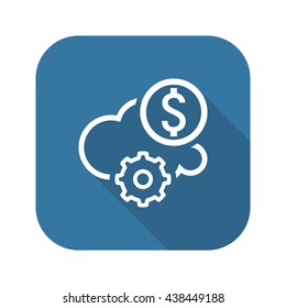 Cloud Mining Icon. Cloud Mining Icon Concept. Cloud Mining Icon with shadow