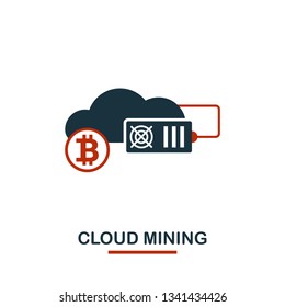 Cloud Mining icon. Creative two colors design from crypto currency icons collection. Simple pictogram cloud mining icon for web design, apps, software, print usage