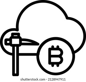 Cloud Mining Icon. Cryptocurrency Sign and Symbol. Payment icon, Cryptography vector icon.