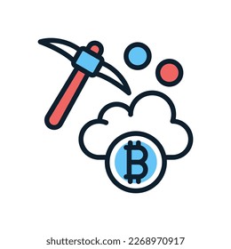 Cloud Mining icon in vector. Logotype