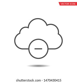 Cloud and Minus icon. Manage data storage concept