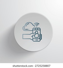 Icono de control de acceso móvil en la nube