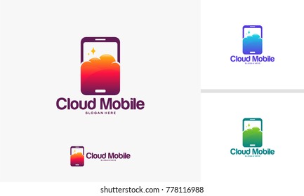 Cloud Mobile logo designs concept vector