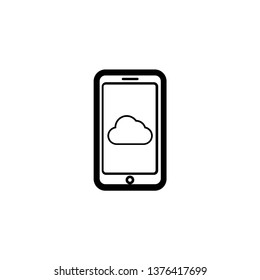 Cloud in mobile phone icon