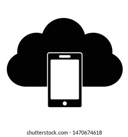 Cloud and mobile phone icon design. Smart Devices icon.  Smart vector electronic device isolated on white background. 