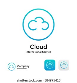Cloud Modern Logo Icon and Button Concept Set