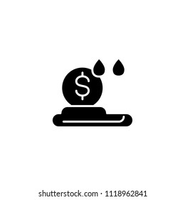 Cloud money black icon concept. Cloud money flat  vector symbol, sign, illustration.