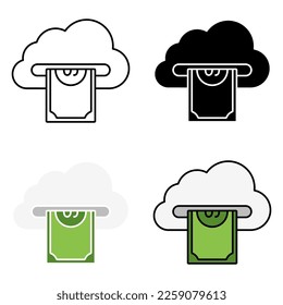 Cloud Money in flat style isolated