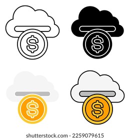 Cloud Money in flat style isolated