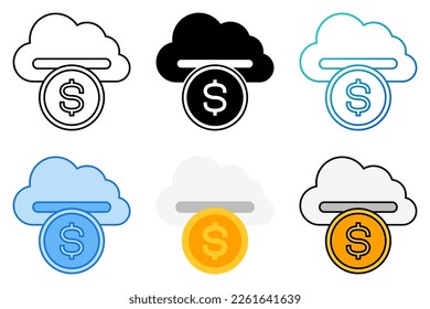 Cloud Money aislado en estilo plano