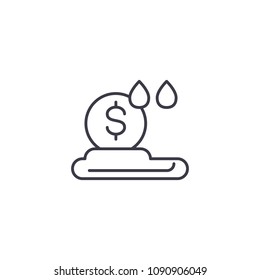 Cloud money linear icon concept. Cloud money line vector sign, symbol, illustration.