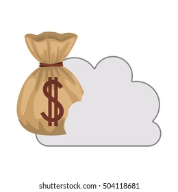 cloud with money sack icon