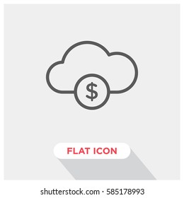 Cloud money vector icon