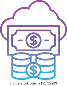Cloud Money vector icon. Can be used for printing, mobile and web applications.