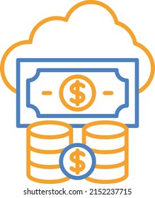 Cloud Money vector icon. Can be used for printing, mobile and web applications.