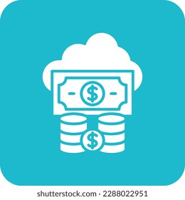Icono vectorial de Cloud Money. Se puede usar para imprimir, móviles y aplicaciones web.