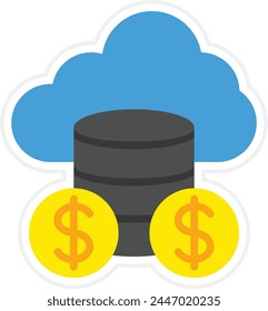 Cloud Money Vektorgrafik Symbol. Kann für Druck-, mobile und Web-Anwendungen verwendet werden.