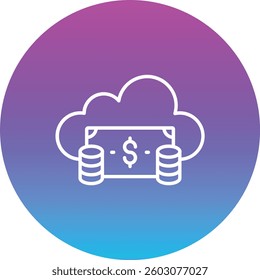 Cloud Money vector icon. Can be used for printing, mobile and web applications.