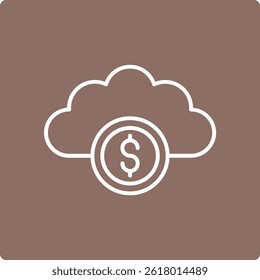 Icono de Vector de dinero en la nube. Se puede utilizar para aplicaciones de impresión, móviles y de Web.