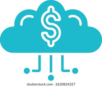 Icono de Vector de dinero en la nube. Se puede utilizar para aplicaciones de impresión, móviles y de Web.