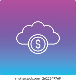 Icono de Vector de dinero en la nube. Se puede utilizar para aplicaciones de impresión, móviles y de Web.