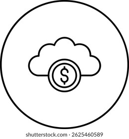 Icono de Vector de dinero en la nube. Se puede utilizar para aplicaciones de impresión, móviles y de Web.